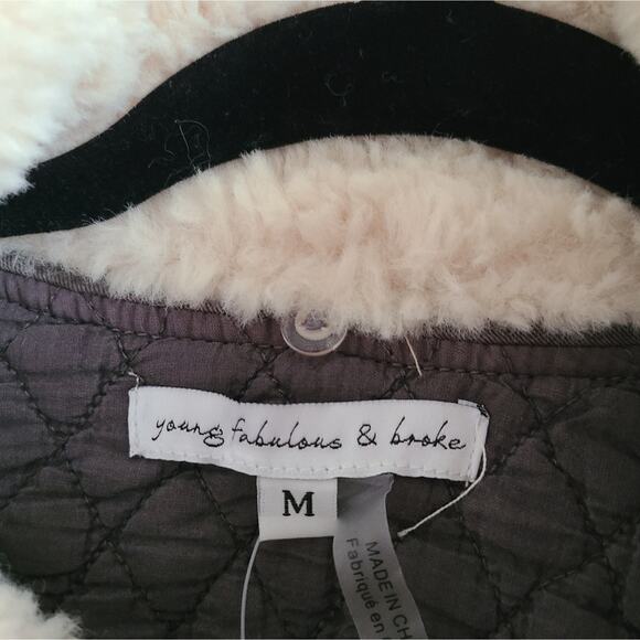 Young Fabulous & Broke Gray Earhart Faux Fur Full Zip Jacket NWT Women's Small - Picture 8 of 11